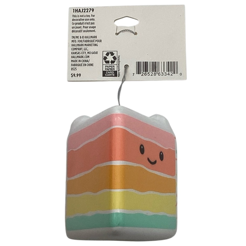 Hallmark Rainbow Slice of Cake Shatterproof Christmas Ornament (NWT) - Picture 9 of 14